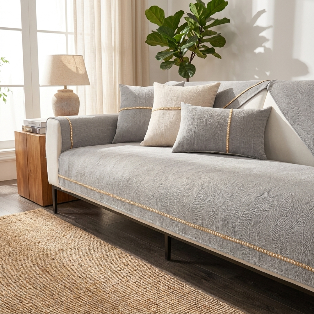 Stay-Put Sofa Cover for a Neater Living Room