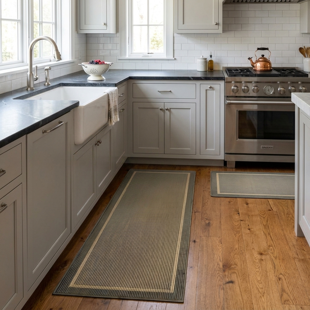 Two-Piece Kitchen Mat Set for Steady Footing