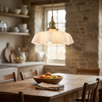 Ruffled Glass Pendant Light for Warm Ambiance