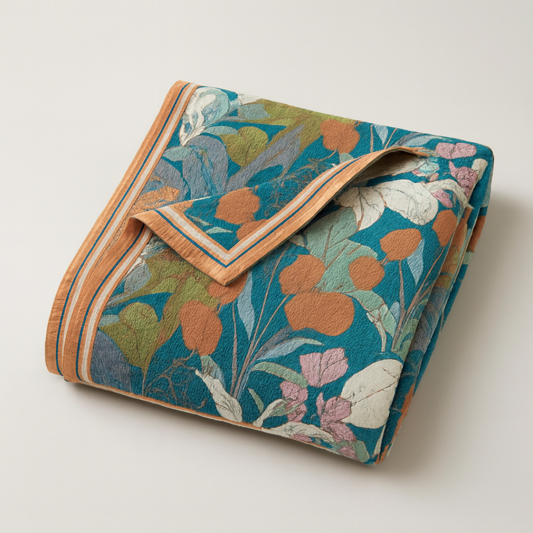 Floral Cotton Coverlet for Cool Summer Comfort