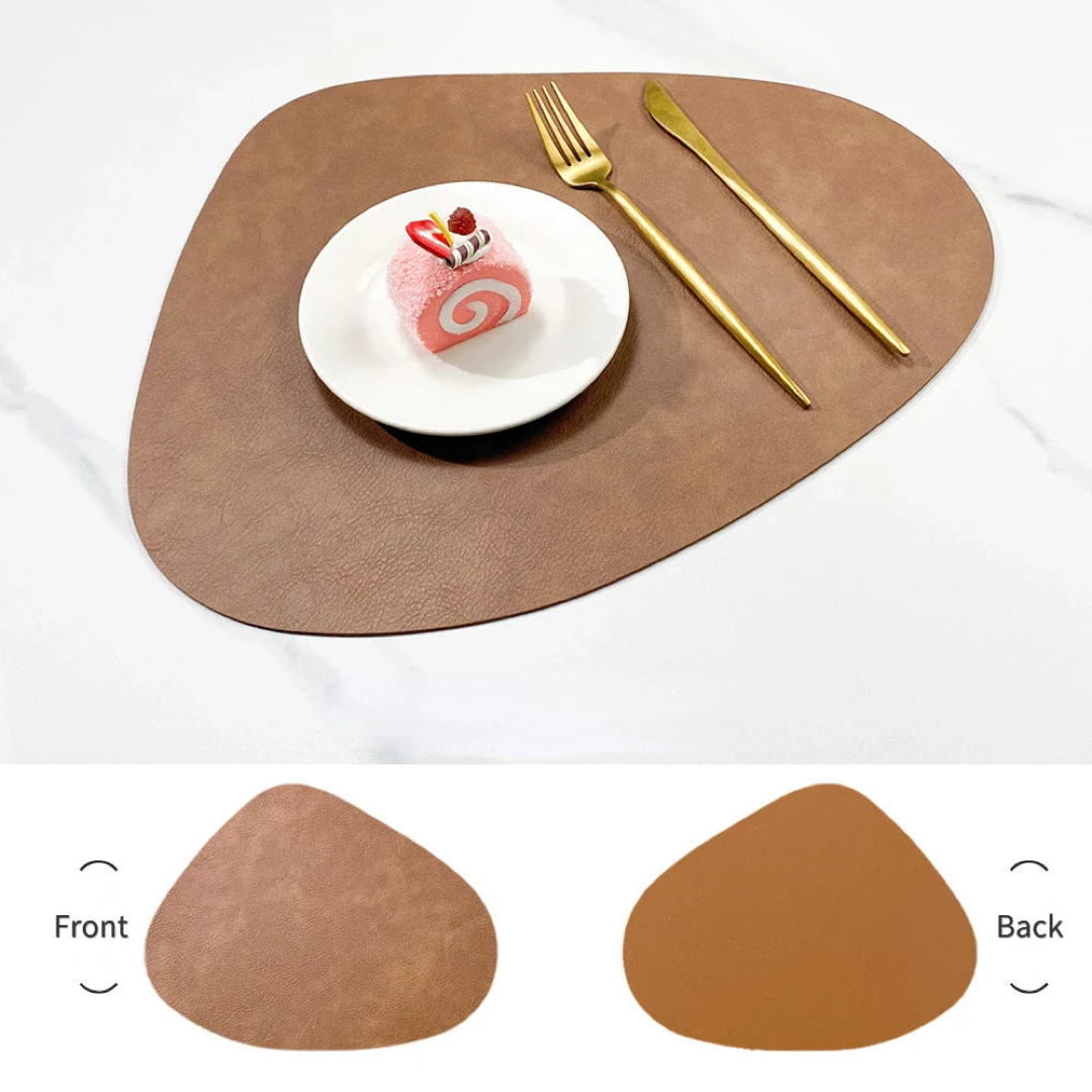 Teardrop Faux Leather Placemat for Easy Cleanup
