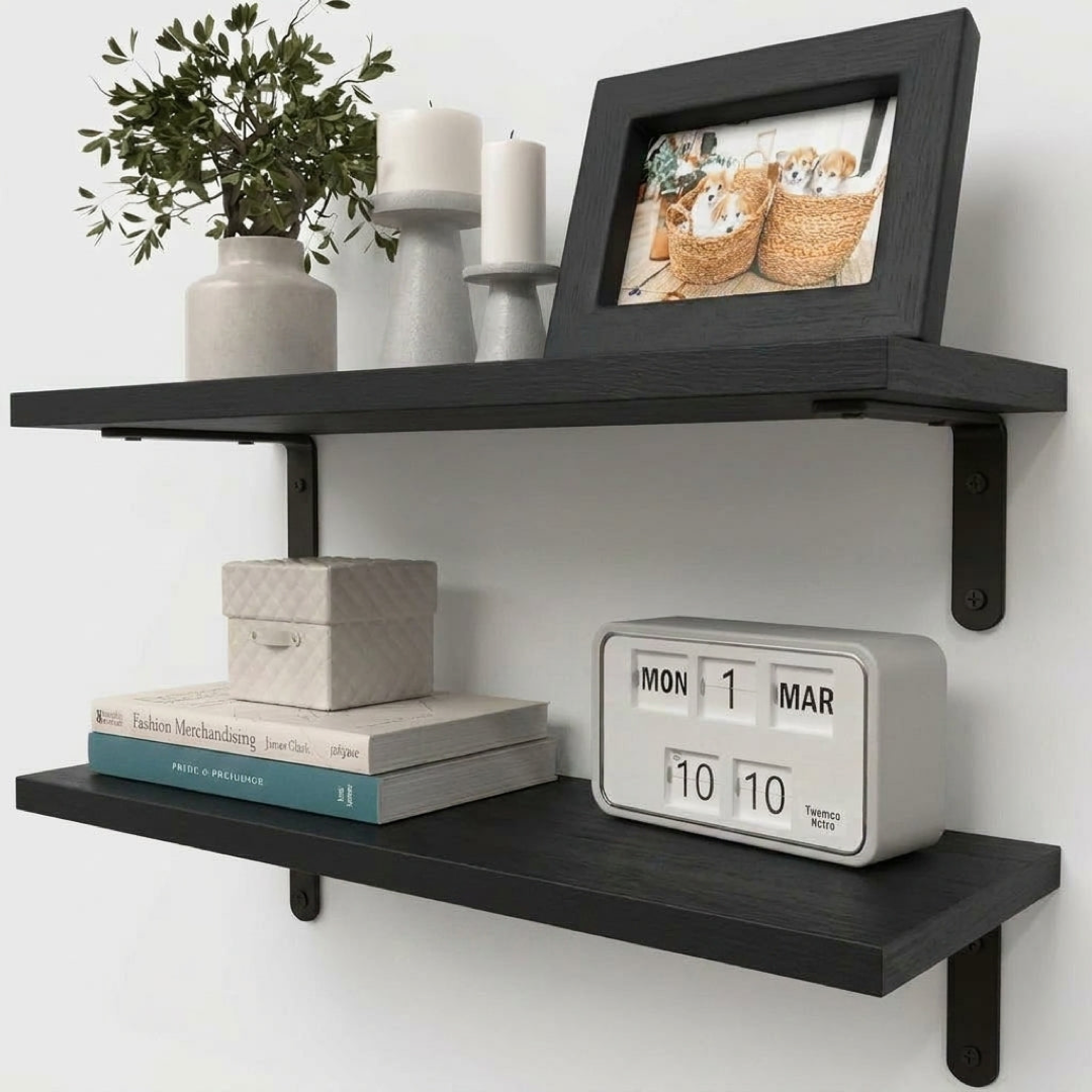 Rustic Floating Shelves for Clutter-Free Display