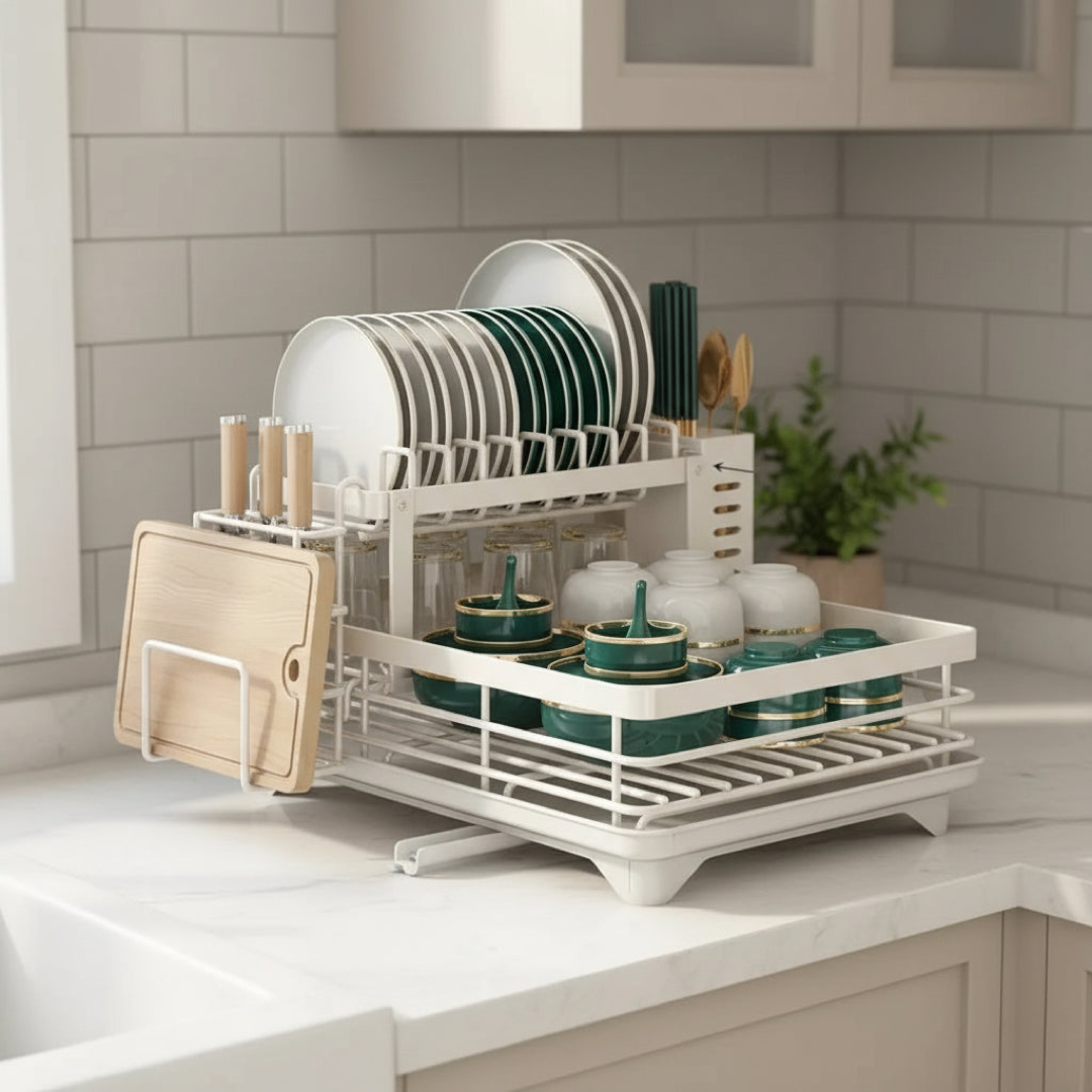 Collapsible Dish Drainer for Clutter-Free Counters