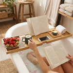 Extendable Bamboo Bath Tray for Easy Relaxation