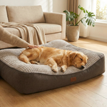 Spacious Bolster Dog Bed for Restful Sleep