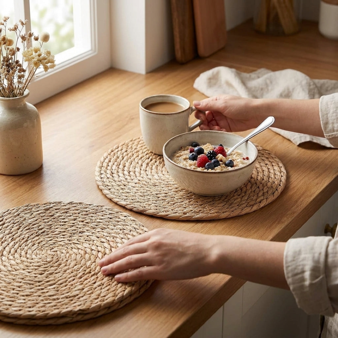 Woven Rattan Table Mat for Heat Protection