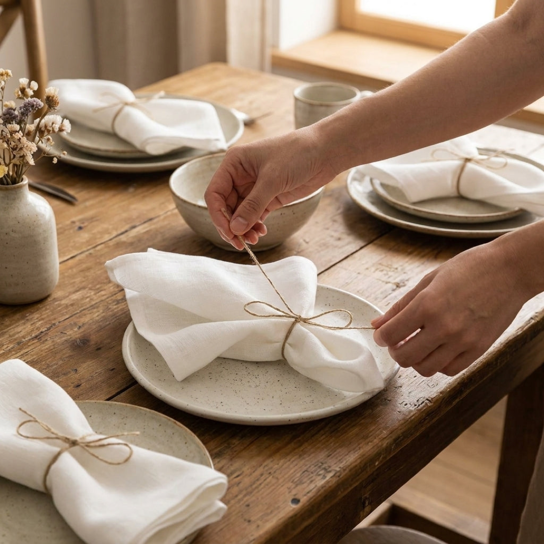 French Linen Napkin Set for Effortless Dining