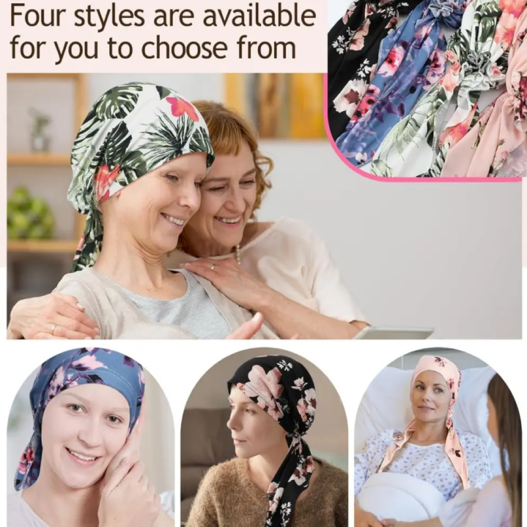 Floral Slip-On Turban for Easy Styling