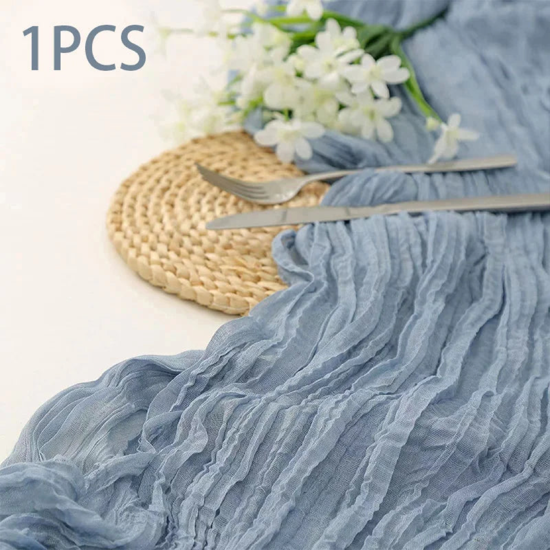 Flowing Gauze Table Runner for Effortless Elegance