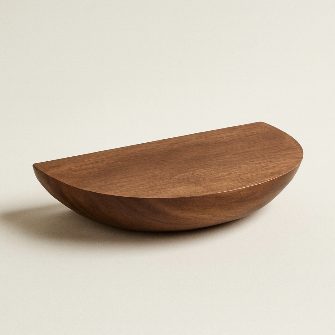 Semicircle Wood Wall Shelf for Space-Saving Display