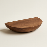 Semicircle Wood Wall Shelf for Space-Saving Display