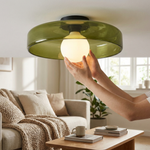 Sculptural Glass Ceiling Light – Saves Space