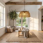Solar Rattan Pendant Light for Cozy Evenings