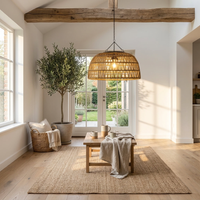 Solar Rattan Pendant Light for Cozy Evenings