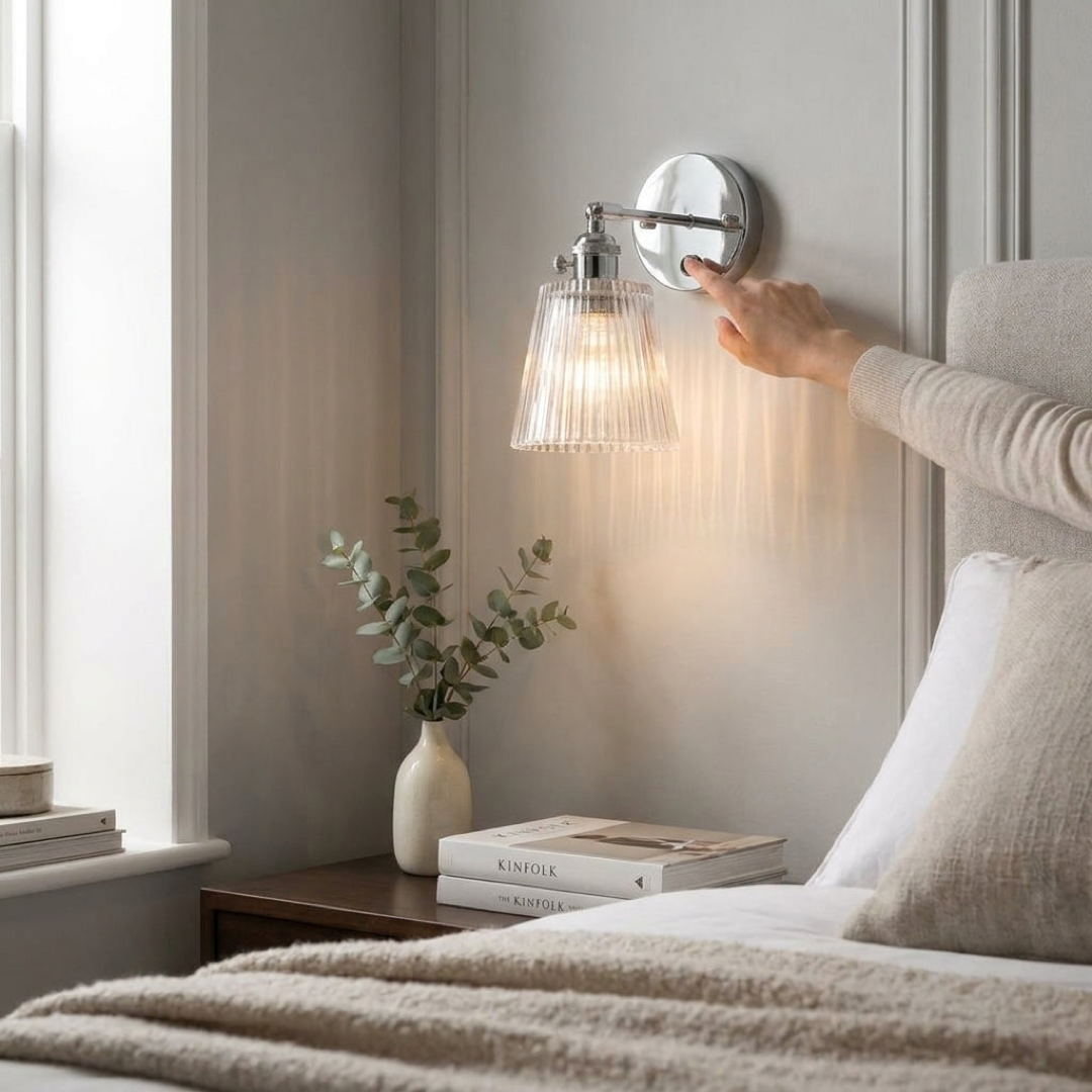 Ribbed Glass Wall Light for a Soft Glow