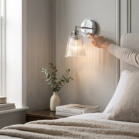 Ribbed Glass Wall Light for a Soft Glow