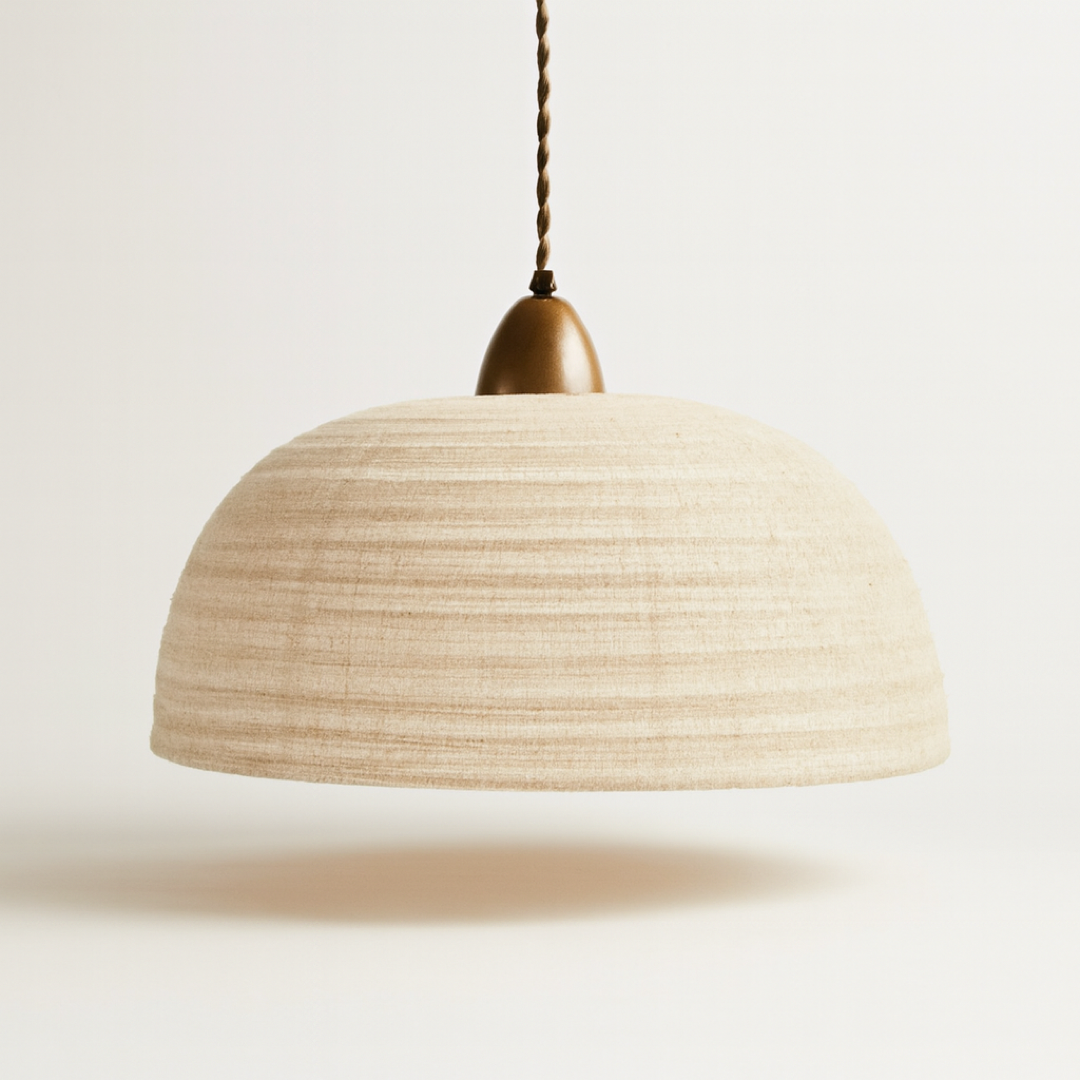 Wood & Linen Pendant Light for a Cozy Glow