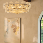 Layered Glass Chandelier — Soft, Welcoming Light