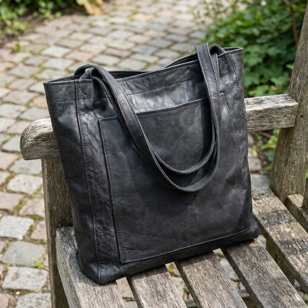 Faux Leather Shoulder Bag for Organized Days