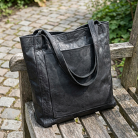 Faux Leather Shoulder Bag for Organized Days