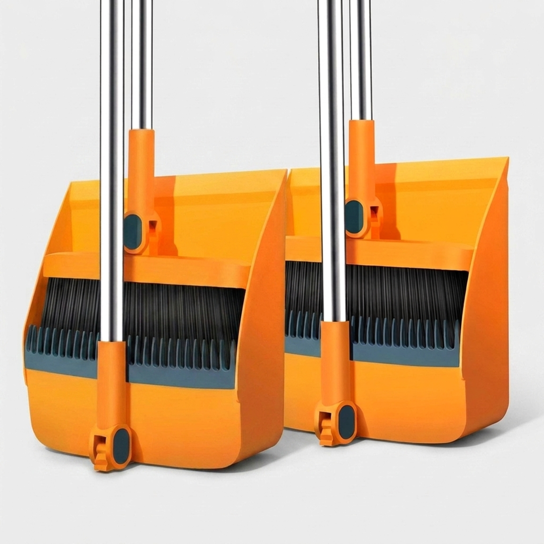 Pivoting Broom & Dustpan Set for Corner Reach