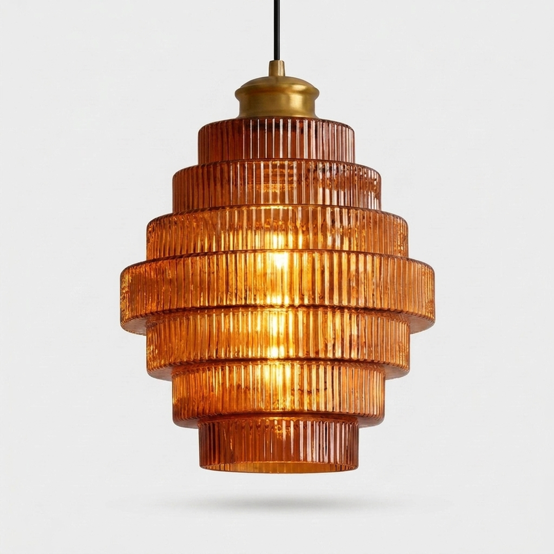 Tiered Glass Pendant Light — Warm Ambient Glow