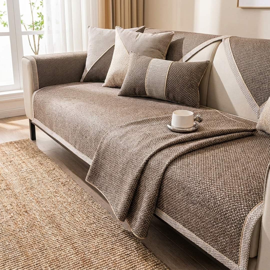 Cotton-Linen Sofa Cover for Secure Comfort