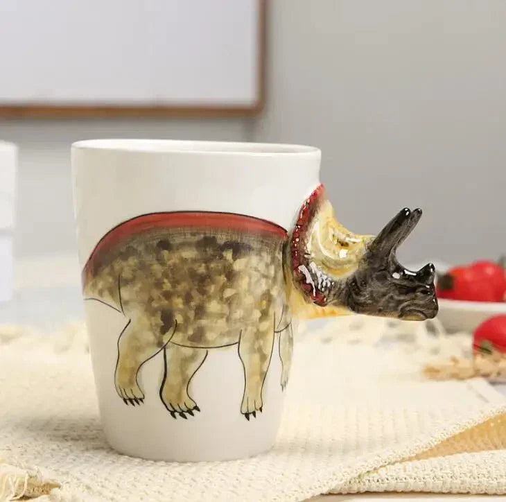 Hand-Painted Dinosaur Mug For Playful Coffee Breaks