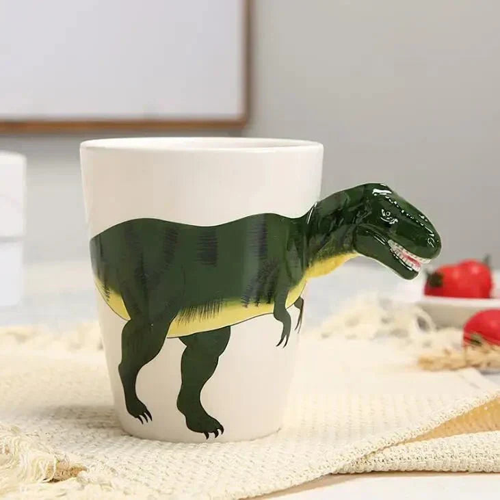 Hand-Painted Dinosaur Mug For Playful Coffee Breaks