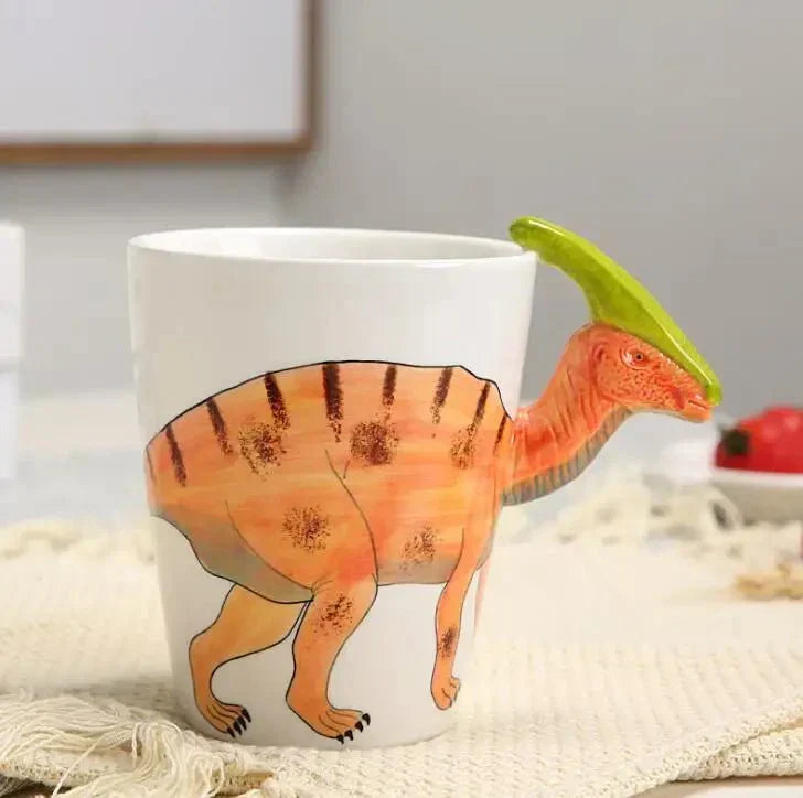 Hand-Painted Dinosaur Mug For Playful Coffee Breaks