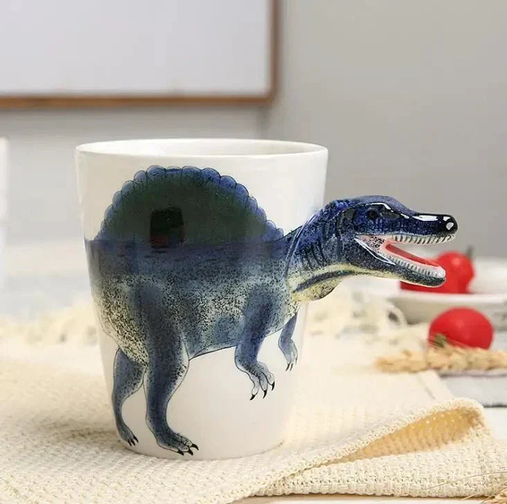Hand-Painted Dinosaur Mug For Playful Coffee Breaks