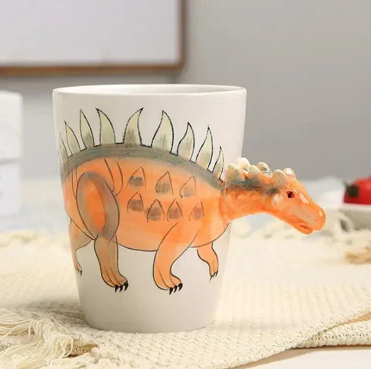 Hand-Painted Dinosaur Mug For Playful Coffee Breaks