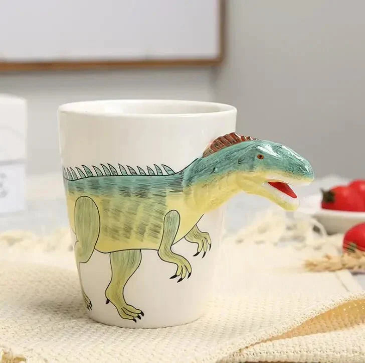 Hand-Painted Dinosaur Mug For Playful Coffee Breaks