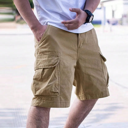 Men's Cargo Shorts with Multiple Pockets and Regular Fit