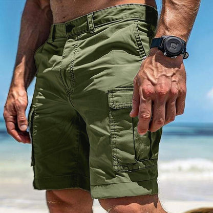 Men's Cargo Shorts with Multiple Pockets and Straight Leg Fit