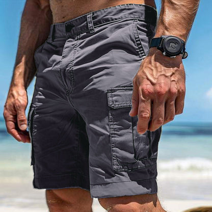 Men's Cargo Shorts with Multiple Pockets and Straight Leg Fit