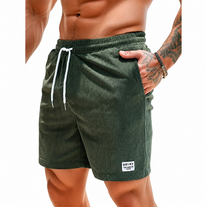 Men's Shorts with Elastic Waist and Drawstrings, Relaxed Fit