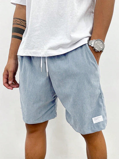 Men's Shorts with Elastic Waist and Drawstrings, Relaxed Fit