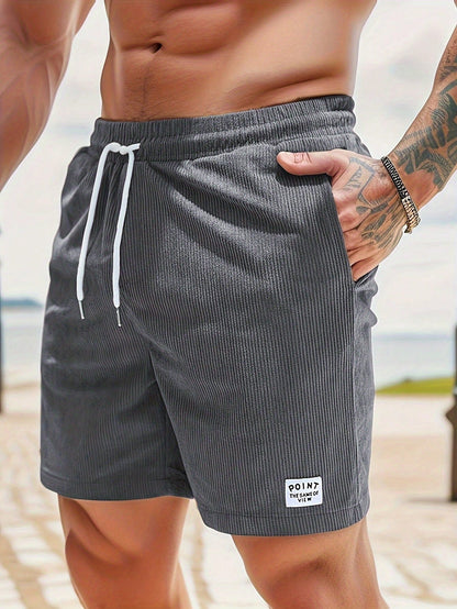 Men's Shorts with Elastic Waist and Drawstrings, Relaxed Fit