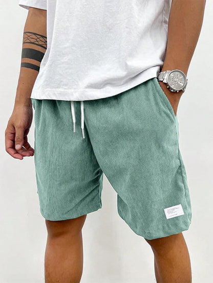 Men's Shorts with Elastic Waist and Drawstrings, Relaxed Fit