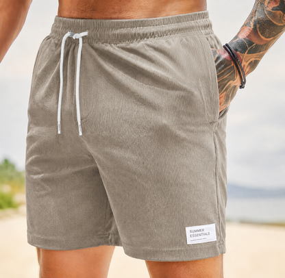 Men's Shorts with Elastic Waist and Drawstrings, Relaxed Fit