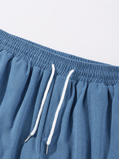 Men's Shorts with Elastic Waist and Drawstrings, Relaxed Fit