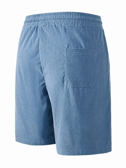 Men's Shorts with Elastic Waist and Drawstrings, Relaxed Fit