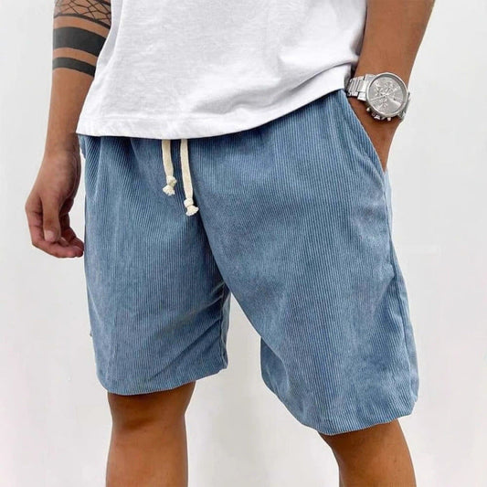 Men's Shorts with Elastic Waist and Drawstrings, Relaxed Fit