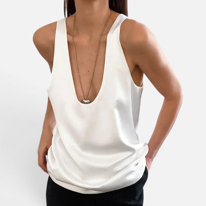 Women's sleeveless top with a deep neckline