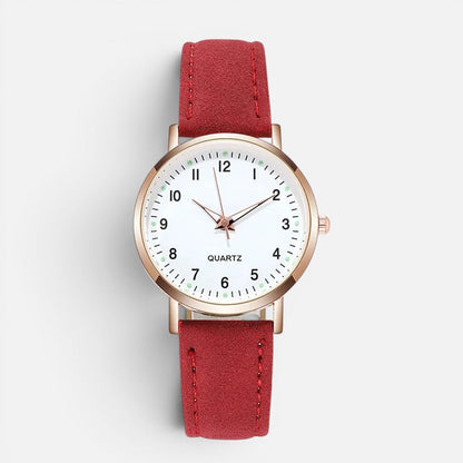 Quartz wristwatch with leather-look strap