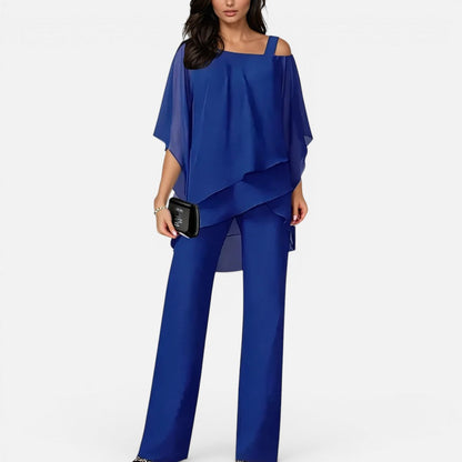 Women's two-piece set with wide legs and a loose top