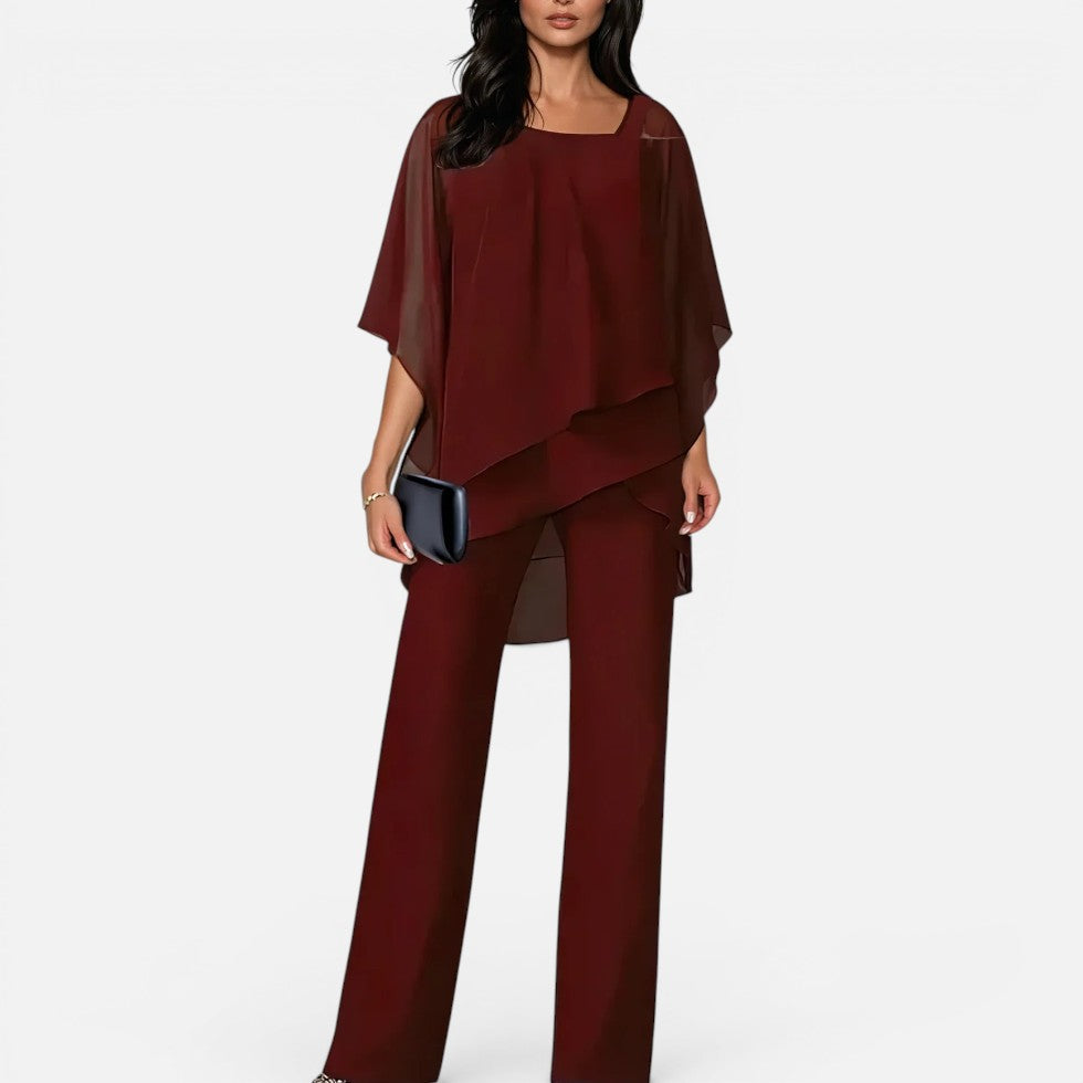 Women's two-piece set with wide legs and a loose top