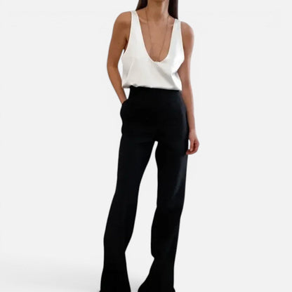 Women's sleeveless top with a deep neckline
