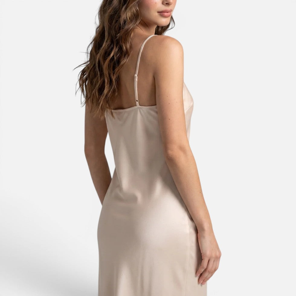 Silk Luxury Nightgown Sleepwear with Spaghetti Straps